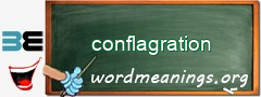 WordMeaning blackboard for conflagration